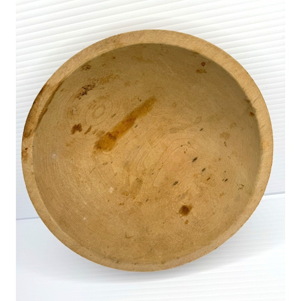 Vintage Munising Wood Bowl 8" Primitive Farmhouse Signed Natural Wood